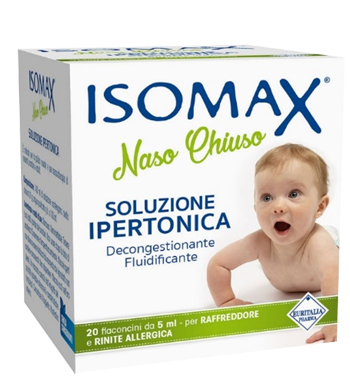 SOLUZIONE IPERTONICA ISOMAX NASO CHIUSO 20 FLACONCINI DA 5 ML - Metafarm