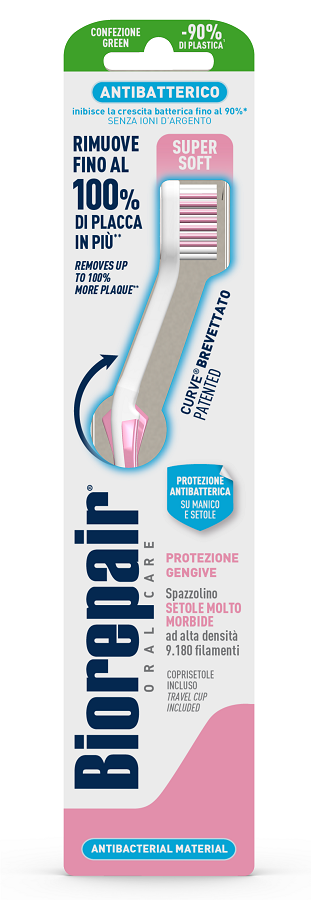 BIOREPAIR ORAL CARE ANTIBATTERICO SPAZZOLINO PIU' COMFORT PROTEZIONE GENGIVE SETOLE SUPER SOFT - Metafarm