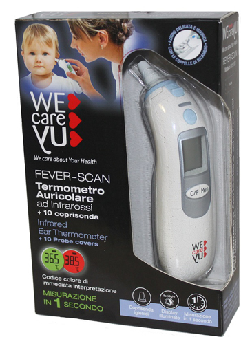 TERMOMETRO AURICOLARE WECAREYU FEVER-SCAN AD INFRAROSSI CON 10 COPRISONDA - Metafarm