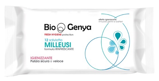 BIOGENYA FRESH HYGIENE PROTECTION 12 SALVIETTE MILLEUSI RINFRESCANTE IGIENIZZANTE - Metafarm