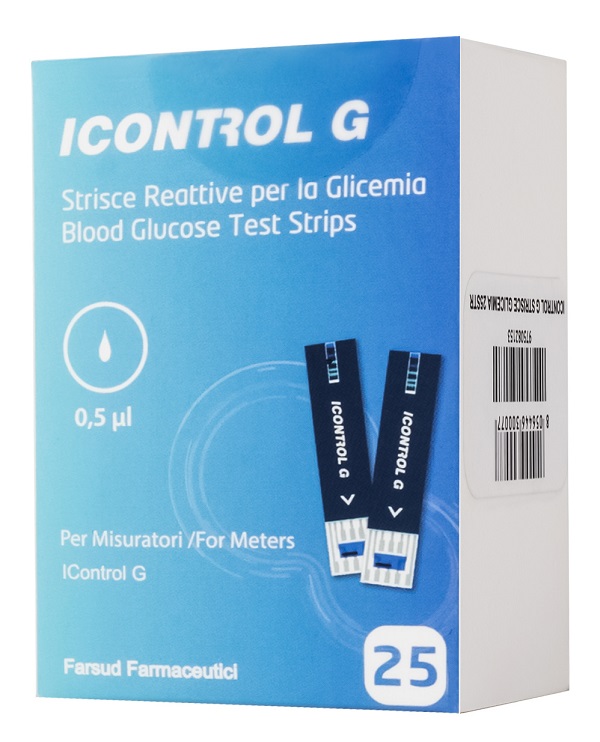 STRISCE MISURAZIONE GLICEMIA ICONTROL G 25 PEZZI - Metafarm