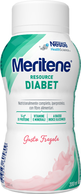 MERITENE RESOURCE DIABET FRAGOLA ALIMENTO IPERPROTEICO 28 VITAMINE E MINERALI 200 ML - Metafarm