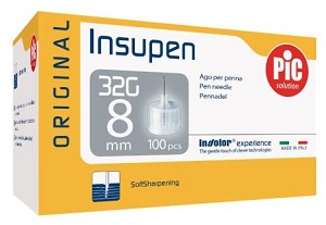 AGO PER PENNA PIC INSUPEN ORIGINAL GAUGE 32X8 MM 100 PEZZI - Metafarm