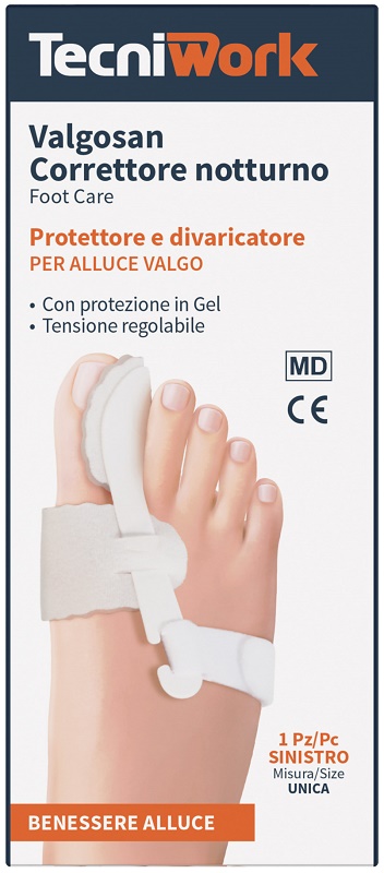 CORRETTORE NOTTURNO PER ALLUCE VALGO SINISTRO MISURA UNICA VALGOSAN 1 PEZZO - Metafarm
