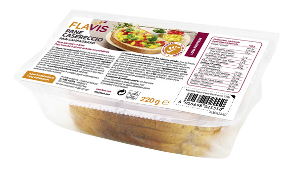FLAVIS PANE CASERECCIO PANE APROTEICO A FETTE 220 G - Metafarm