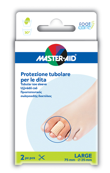 PROTEZIONE TUBOLARE IN GEL MASTER-AID FOOTCARE ELASTICIZZATO LARGE 7,5 CM 20 MM 2 PEZZI C5 - Metafarm