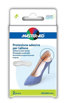 PROTEZIONE ADESIVA MASTER-AID FOOTCARE TRASPARENTE TALLONE 2 PEZZI A4 - Metafarm