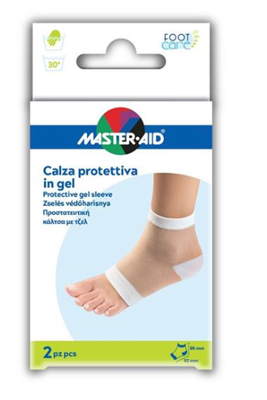 CALZA CON PROTEZIONE MASTER-AID FOOTCARE IDRATANTE IN GEL/TESSUTO PER TALLONI 2 PEZZI F1 - Metafarm