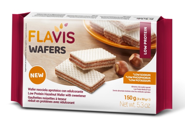 FLAVIS WAFERS NOCCIOLA APROTEICO 3 PORZIONI DA 50 G - Metafarm
