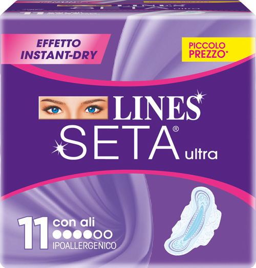 LINES SETA ULTRA ASSORBENTI CON ALI 11 PEZZI - Metafarm
