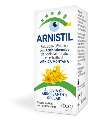 ARNISTIL SOLUZIONE OFTALMICA ACIDO IALURONICO 0,2% + ESTRATTO DI ARNICA MONTANA 0,1% FLACONE 8 ML - Metafarm