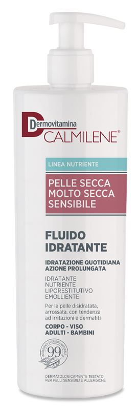 DERMOVITAMINA CALMILENE FLUIDO IDRATANTE PER PELLE SECCA, MOLTO SECCA E SENSIBILE 500 ML - Metafarm