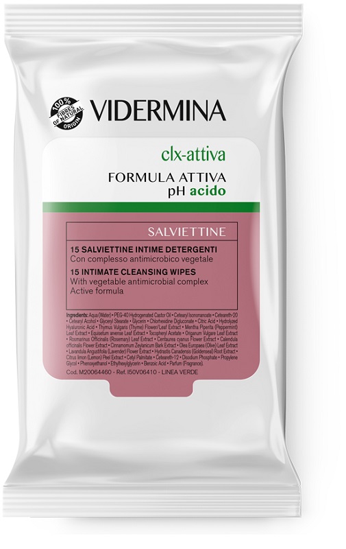 VIDERMINA CLX ATTIVA 15 SALVIETTE INTIME DETERGENTI - Metafarm