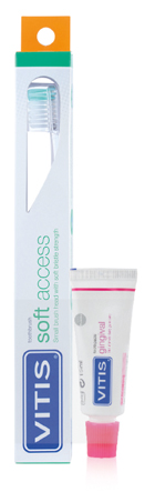 VITIS SPAZZOLINO SOFT ACCESS + DENTIFRICIO GINGIVAL 15 ML - Metafarm
