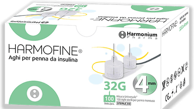 AGO HARMOFINE PENNA DA INSULINA GAUGE 32 4MM 100 PEZZI - Metafarm