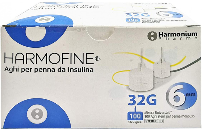 AGO HARMOFINE PENNA DA INSULINA GAUGE 32 6MM 100 PEZZI - Metafarm