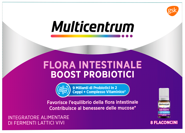MULTICENTRUM FLORA INTESTINALE BOOST PROBIOTICI 8 FLACONCINI - Metafarm