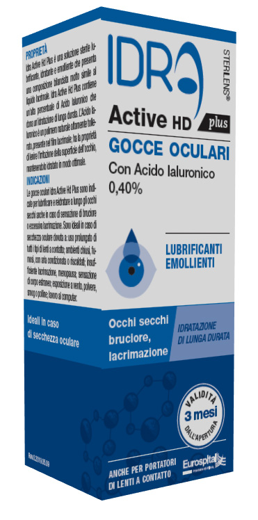 GOCCE OCULARI STERILENS IDRA ACTIVE HD PLUS 10 ML CON ACIDO IALURONICO 0,40% - Metafarm