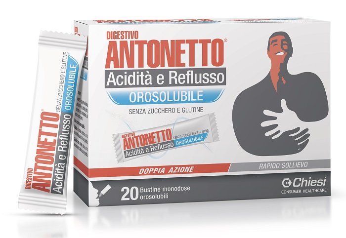 DIGESTIVO ANTONETTO ACIDITA' E REFLUSSO OROSOLUBILE 20 BUSTINE - Metafarm