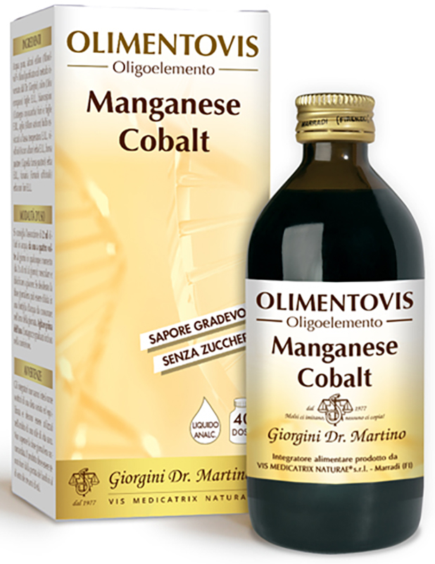 OLIMENTOVIS OLIGOELEMENTO MANGANESE COBALT LIQUIDO ANALCOLICO SENZA ZUCCHERI 200 ML 40 DOSI - Metafarm