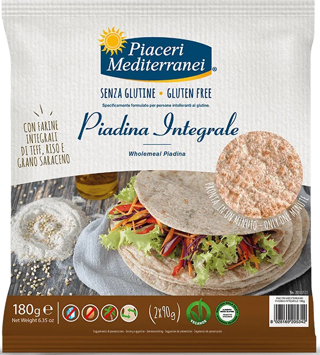 PIACERI MEDIT PIADINA INTEGRALE 180 G - Metafarm