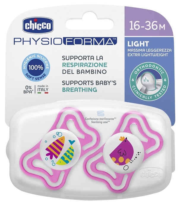 CHICCO SUCCHIETTO LIGHT GIRL SILICONE 16-36 MESI 2 PEZZI - Metafarm