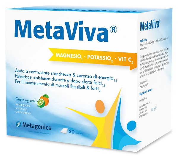 METAVIVA MAGNESIO POTASSIO VITAMINA C 20 BUSTINE - Metafarm