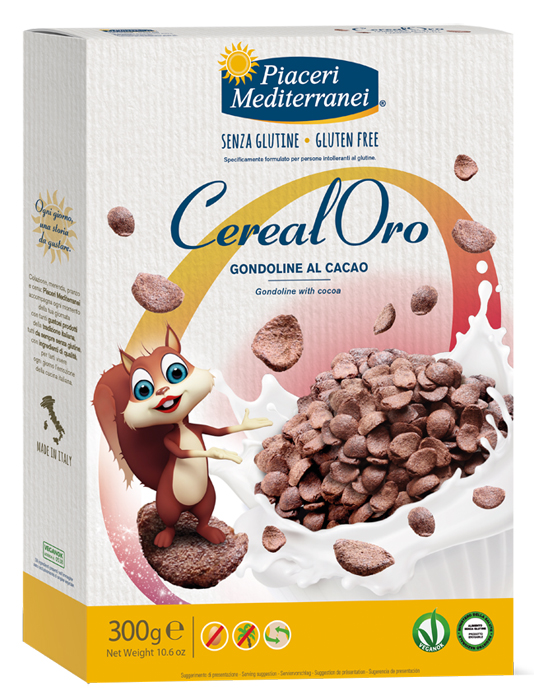 PIACERI MEDITERRANEI CEREALORO GONDOLINE CACAO 300 G - Metafarm