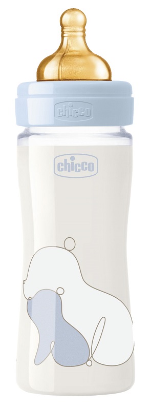 CHICCO BIBERON ORIGINAL 240ML VETRO 1 FORO 1 FORO BOY CON TETTARELLA IN CAUCCIU' - Metafarm