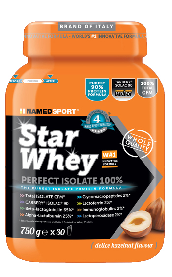 STAR WHEY PERFECT ISOLATE 100% DELICE HAZELNUT 750 G - Metafarm