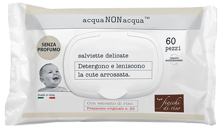FIOCCHI DI RISO ACQUA NON ACQUA SENZA PROFUMO 60 SALVIETTE - Metafarm
