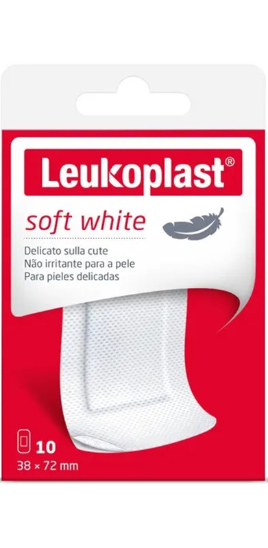 LEUKOPLAST SOFT WHITE 72 X 38 CM 10 PEZZI - Metafarm