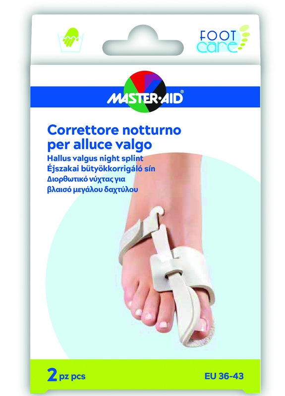 CORRETTORE NOTTE ALLUCE VALGO MASTER-AID FOOTCARE 36-43 2 PEZZI D10 - Metafarm