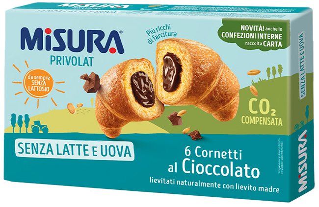 MISURA CORNETTI PRIVOLAT CIOCCOLATO SENZA LATTE E SENZA UOVA 290 G - Metafarm