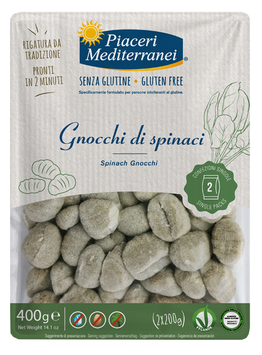 PIACERI MEDITERRANEI GNOCCHI DI SPINACI 400 G - Metafarm