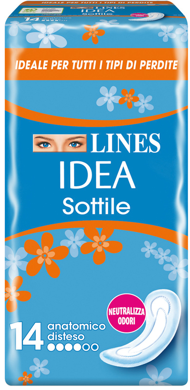 LINES IDEA ASSORBENTE SOTTILE DISTESO ANATOMICO 14 PEZZI - Metafarm