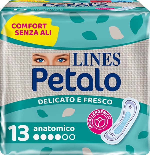 LINES PETALO BLU ASSORBENTE ANATOMICO 13 PEZZI - Metafarm