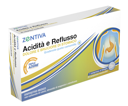 ZENTIVA ACIDITA' REFLUSSO 20 COMPRESSE MASTICABILI - Metafarm