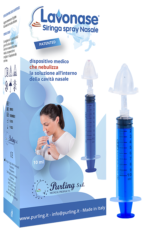 LAVONASE SIRINGA SPRAY NASALE NON STERILE 10 ML LUER-LOCK CON CAPPUCCIO + UGELLO NASALE CON RACCORDO LUER-LOCK + PERFORATORE CON VALVOLA NON RITORNO CON TAPPO - Metafarm