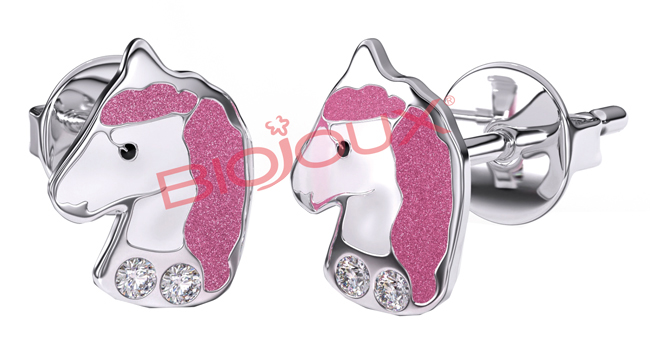 ORECCHINO STERILE BJT701 STS ROSE UNICORN - Metafarm