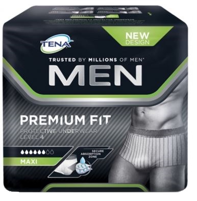 MUTANDINA ASSORBENTE MASCHILE TENA MEN PREMIUM FIT LIVELLO 4 S/M 10 PEZZI - Metafarm