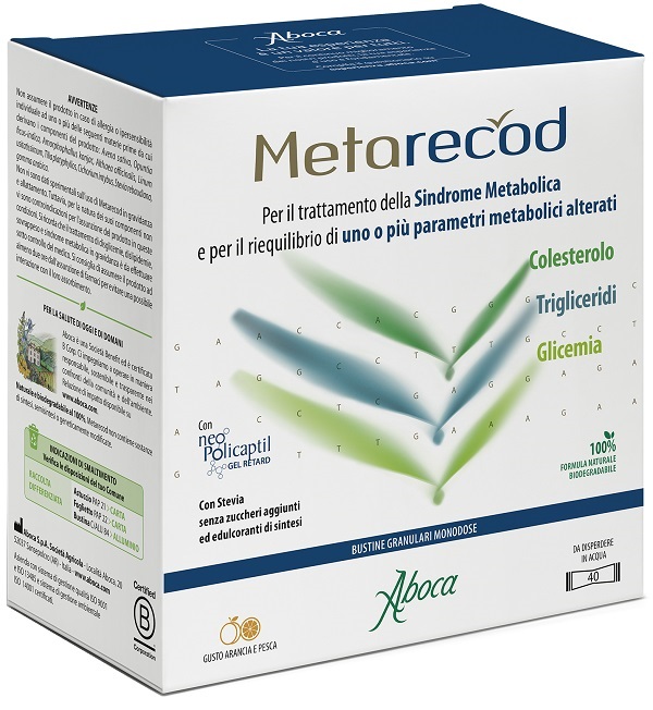 METARECOD 40 BUSTINE GRANULARI X 2,5G GUSTO ARANCIA E PESCA - Metafarm