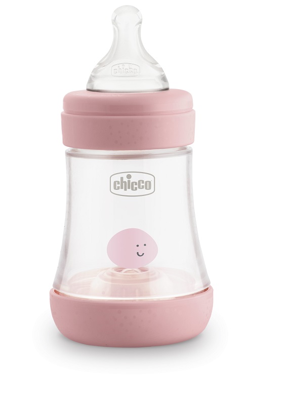 CHICCO BIBERON PERFECT 5 GIRL 150 ML IN SILICONE 1 FORO - Metafarm