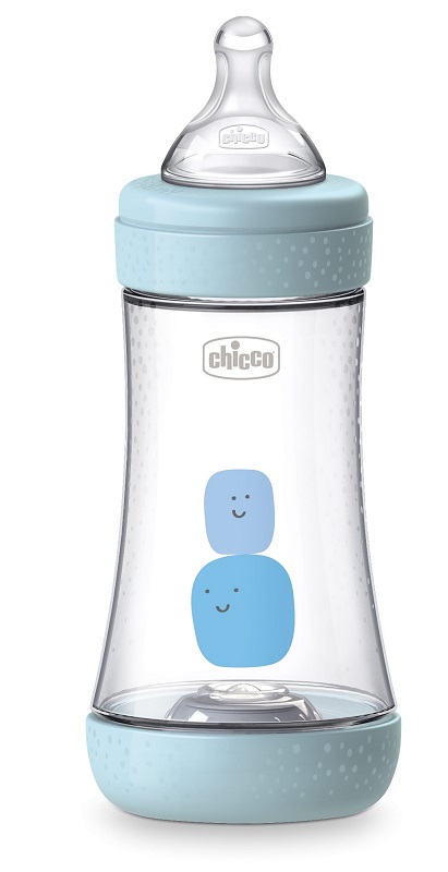 CHICCO BIBERON PERFECT 5 BOY 240 ML IN SILICONE 2 FORI - Metafarm