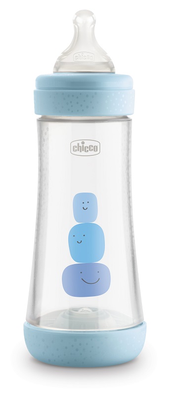 CHICCO BIBERON PERFECT 5 BOY 300 ML IN SILICONE 3 FORI - Metafarm