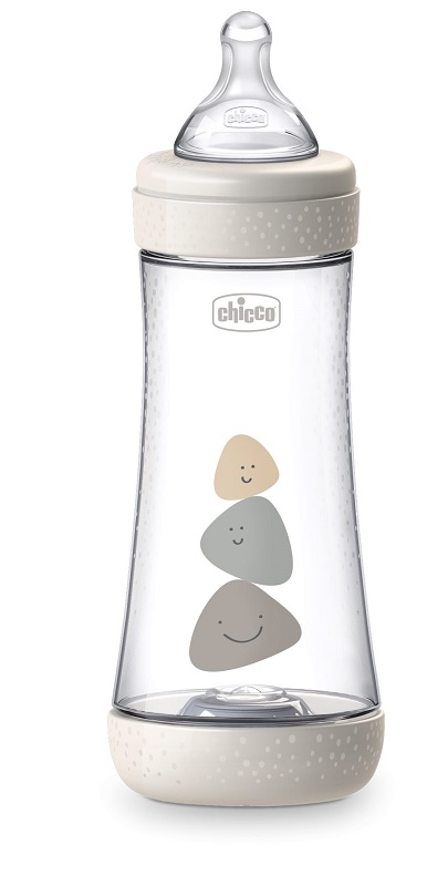 CHICCO BIBERON PERFECT 5 UNISEX 300 ML IN SILICONE 3 FORI - Metafarm