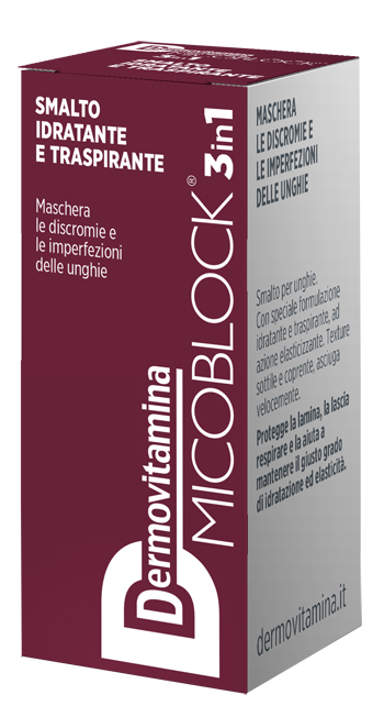 DERMOVITAMINA MICOBLOCK 3 IN 1 SMALTO IDRATANTE E TRASPIRANTE BORDEAUX 5 ML - Metafarm