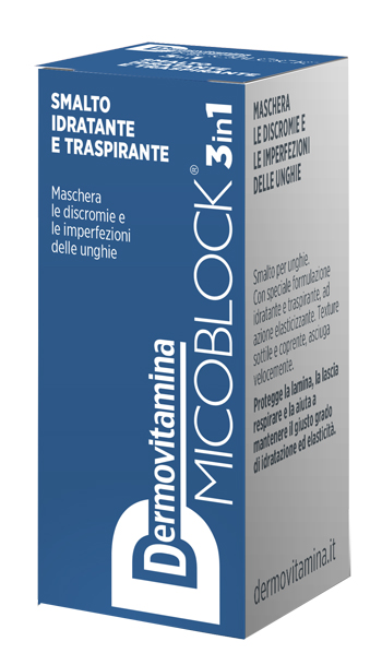 DERMOVITAMINA MICOBLOCK 3 IN 1 SMALTO IDRATANTE E TRASPIRANTE BLU 5 ML - Metafarm