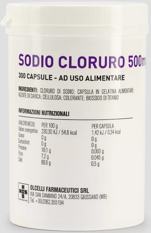 SODIO CLORURO 300 CAPSULE 500MG - Metafarm