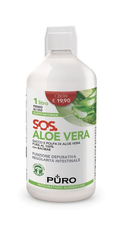 PURO ALOE VERA SUCCO E POLPA 100% + BAOBAB 1 LITRO - Metafarm